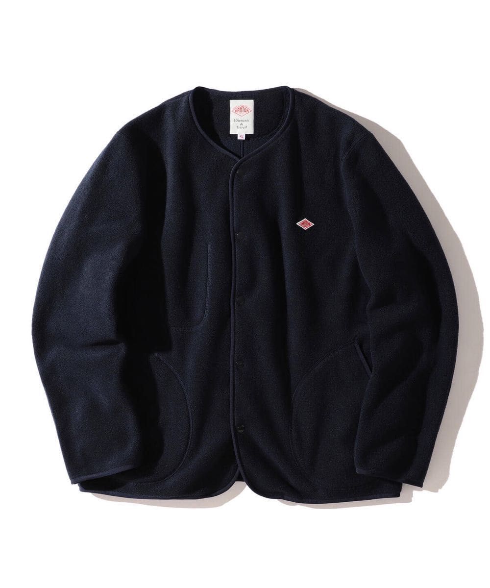 DANTONダントン ノーカラー フリース ジャケット ネイビー42 DANTONダントン ノーカラー フリース ジャケット ネイビー42