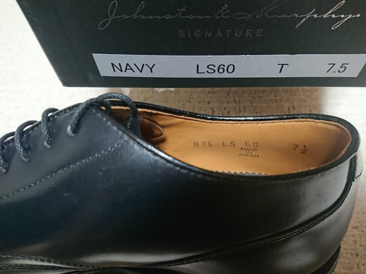 【未使用品】 JOHNSTON&MURPHY(J&M) コードヴァン クォーターブローグ NAVY 7.5インチ LS60T 元箱あり_画像6