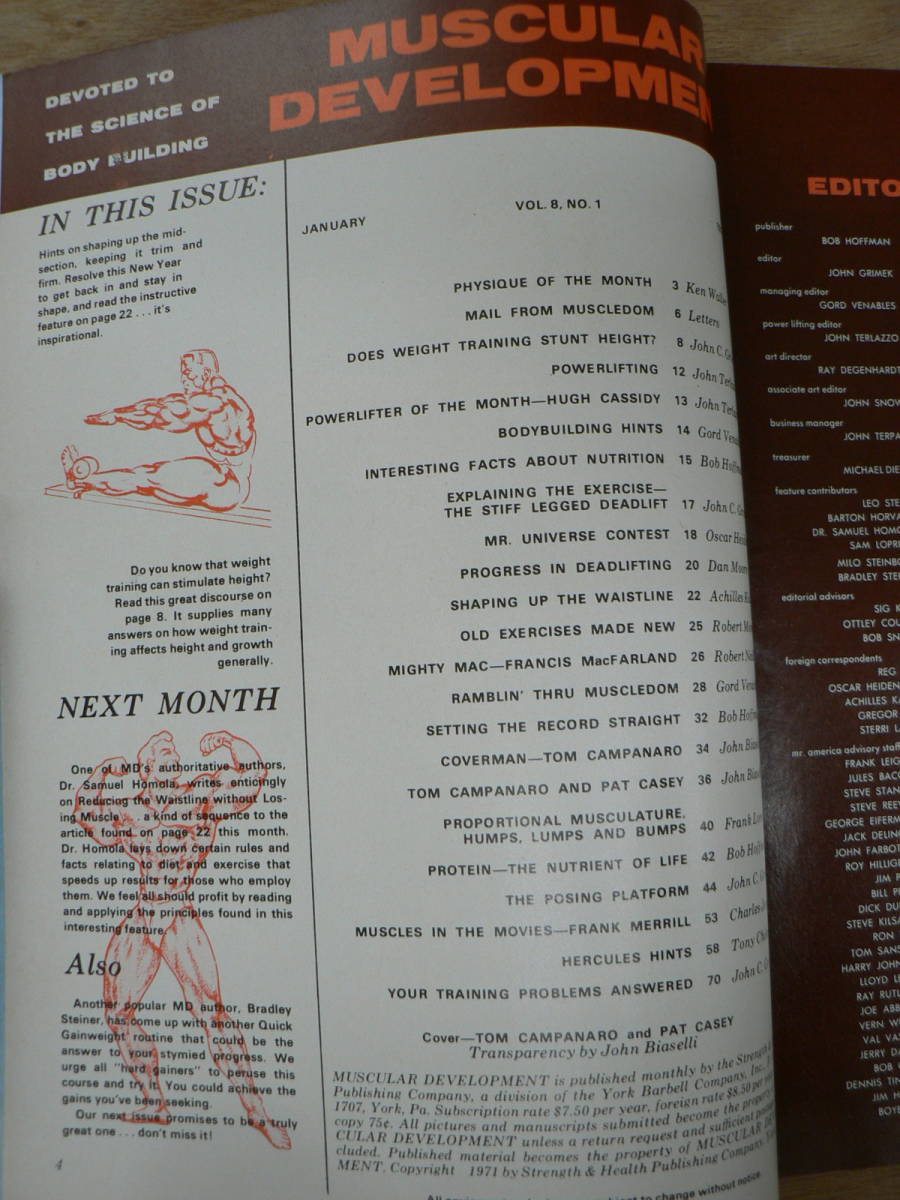 洋雑誌 Shaping Up The Waistline 『MUSCLAR DEVELOPEMENT』1971年1月 レトロ ボディビル BM041_画像4