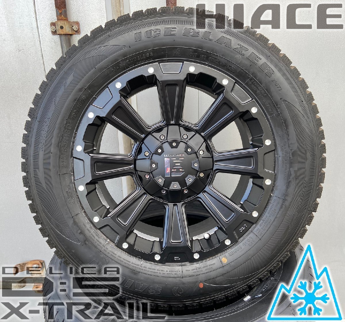 即日発送 スタッドレス デリカD5 エクストレイル RAV4 CX5 SAILUN WSTX 225/70R16 タイヤホイールセット DeathRock 16インチ_画像4