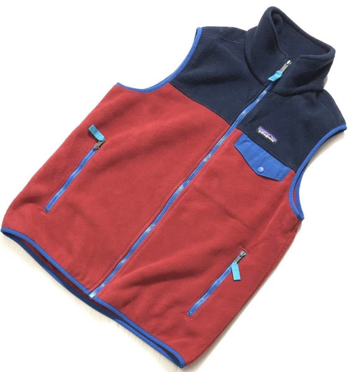 ■ patagonia パタゴニア ■ ライトウェイト シンチラ フリース ベスト ネイビー×レッド S_画像1