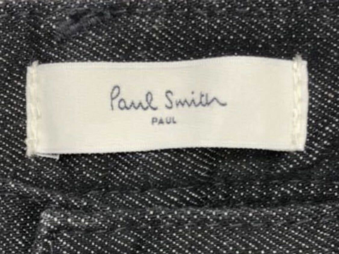 ■ Paul Smith ポールスミス ■ チェック編み柄 ウール地 切替 ストレッチ素材 ブラック デニム 48L W78〜82_画像4