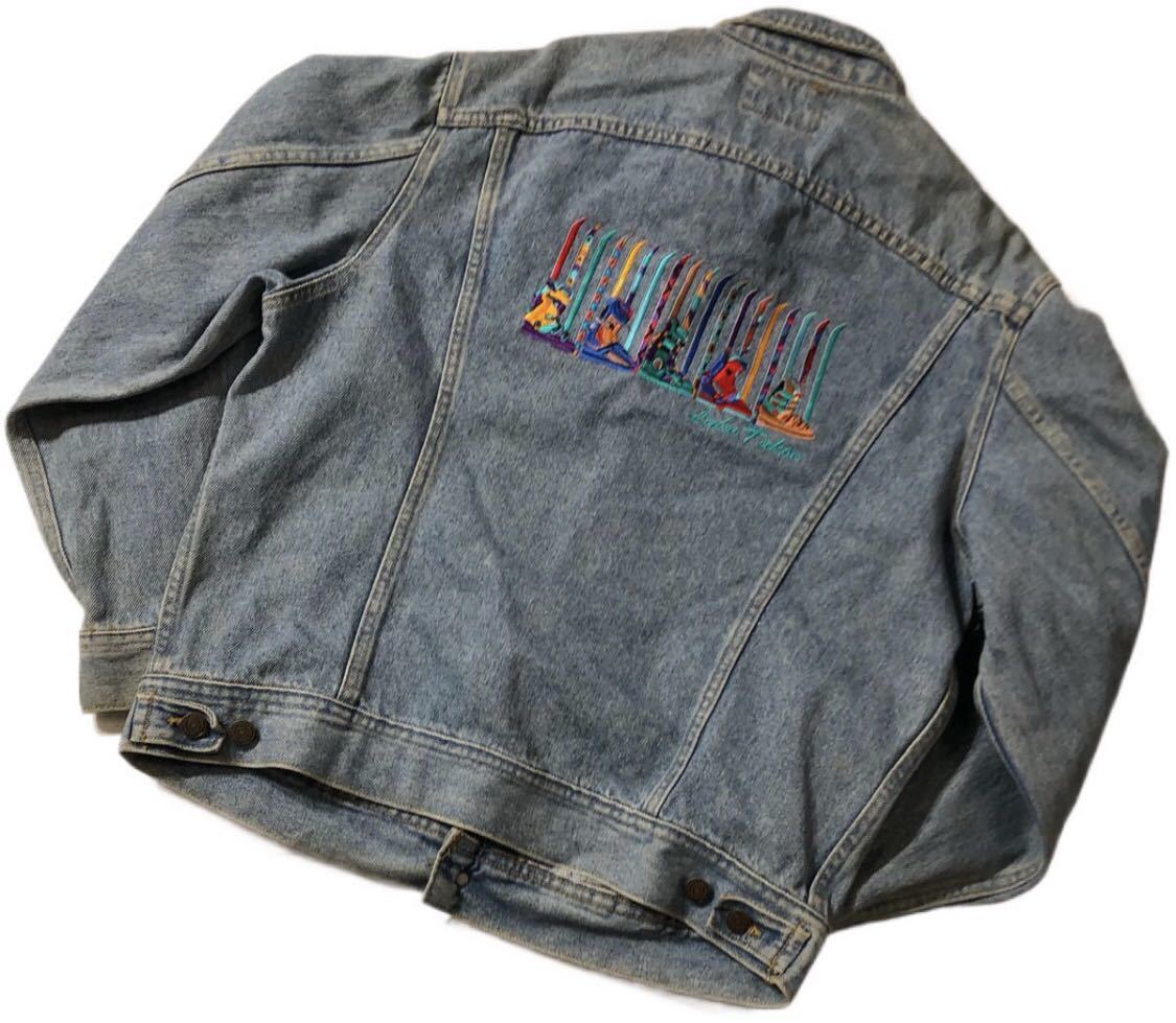 90s ヴィンテージ USA製 □ Lee リー □ ロゴラベル スキー板 刺繍