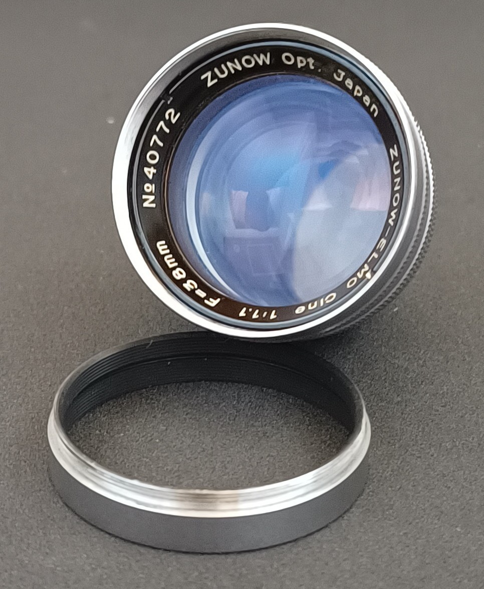 希少! コンディション良好! ZUNOW ズノー 38mm F1.1 cine シネレンズ Dマウント ZUNOW-ELMO 8ミリカメラ 帝国光学 F1.1