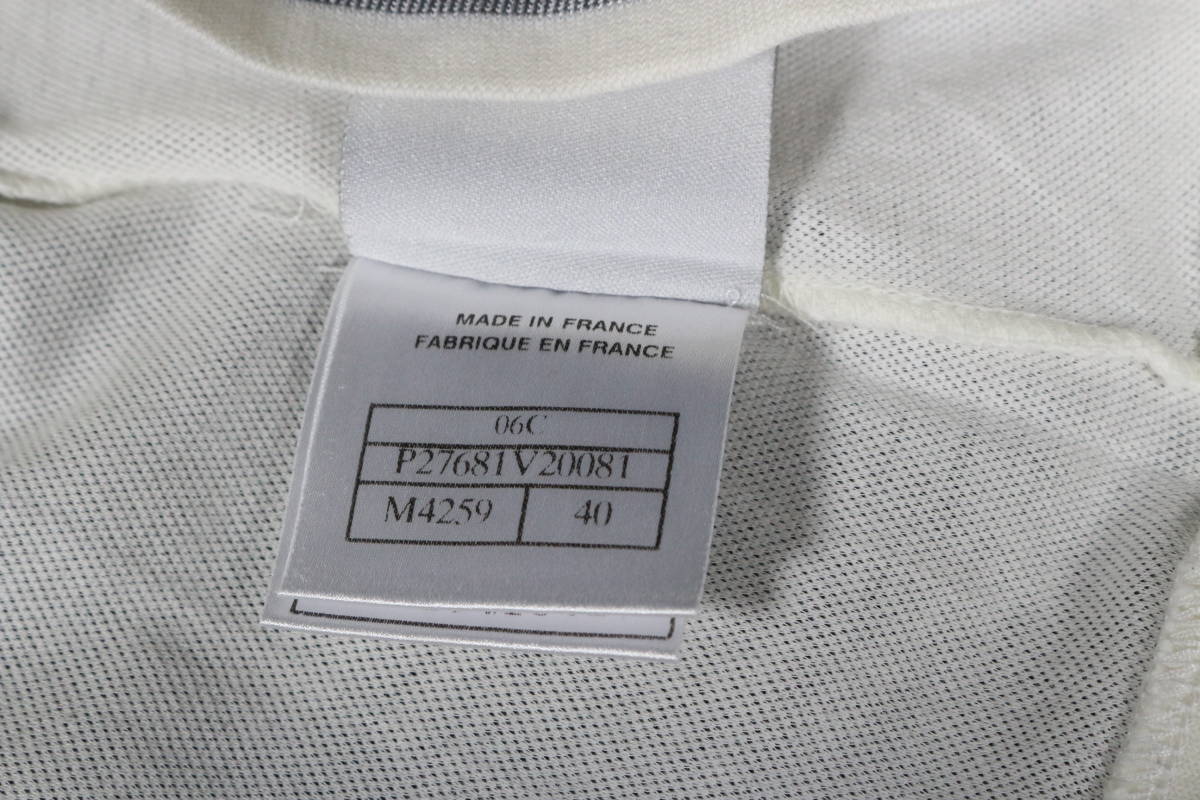 5J0112【本物保証】シャネル 半袖 カットソー Tシャツ コットン ニット アイボリー ココマーク 40 サイズ 06C CHANELの画像8