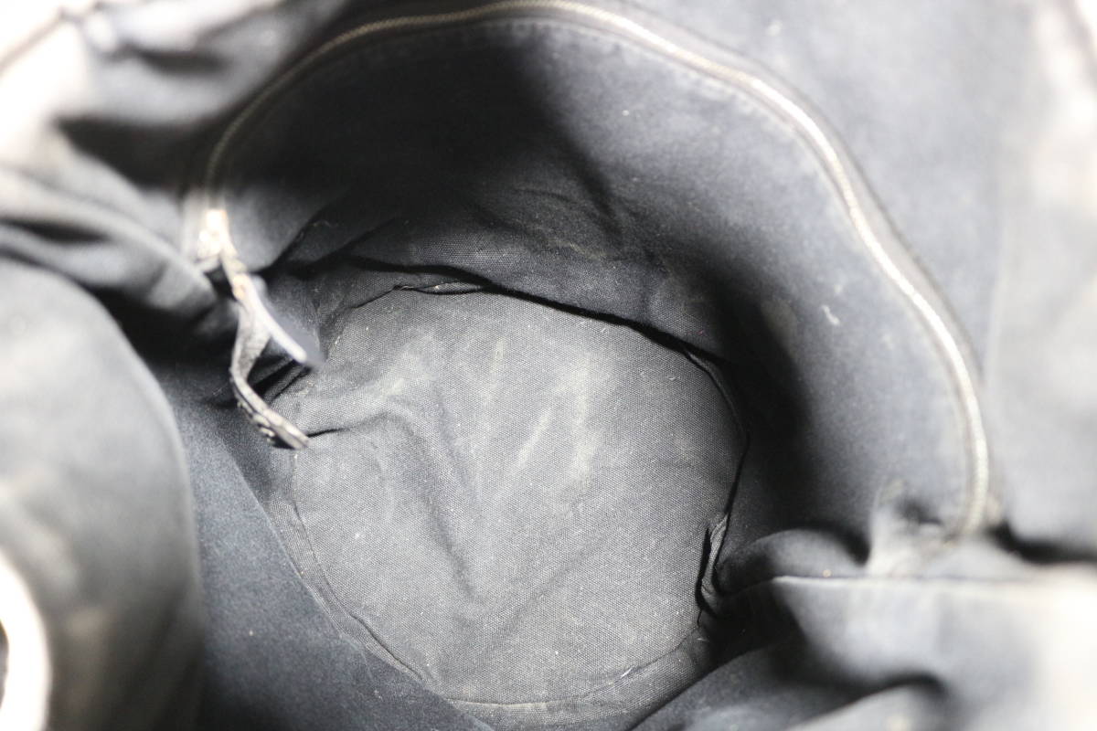 5J1501【本物保証】エルメス サクソー MM バケツ型 ハンド バッグ トワルアッシュ キャンバス ブラック アイボリー HERMESの画像7