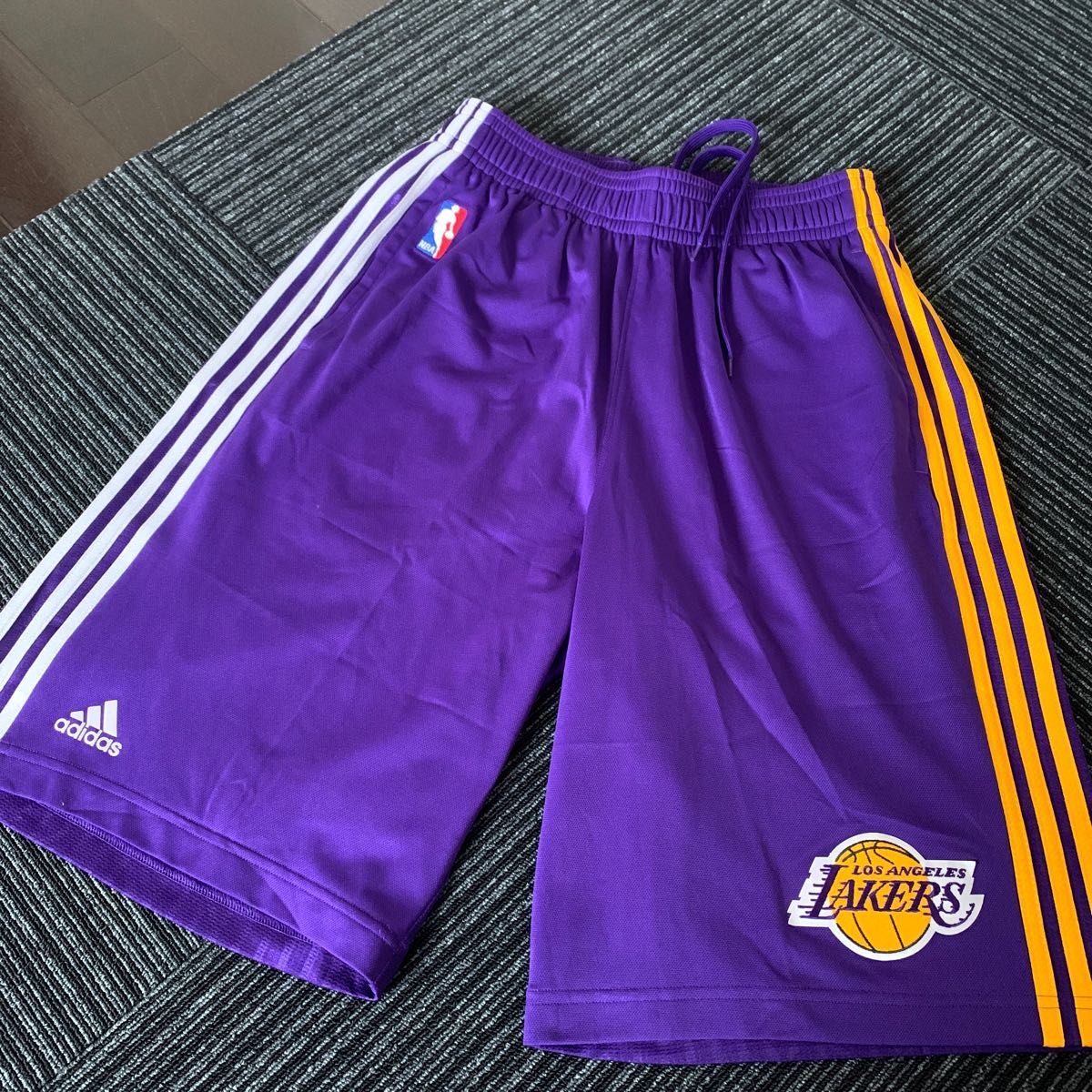 adidas×NBA★Lakers★バスパンバスケットBリーグ八村塁レイカーズジャージハーフパンツ下