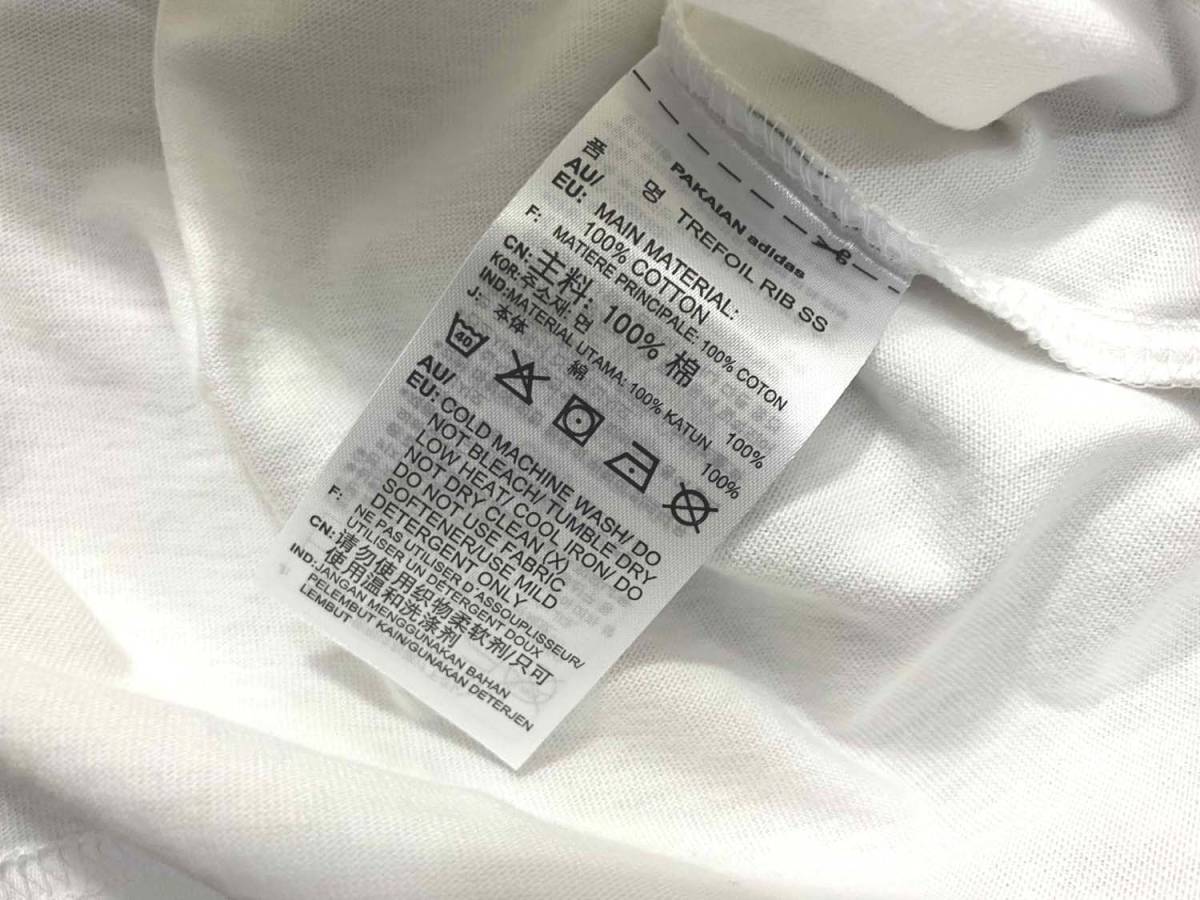 ★正規品・新品！adidas【アディダス】衿刺繍Tシャツ　スリーライン Mサイズ WH _画像5