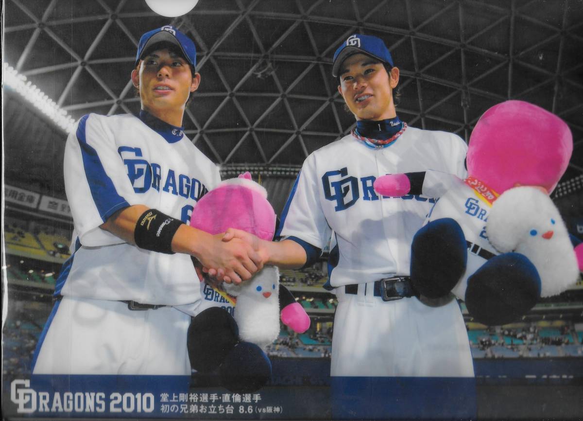 中日ドラゴンズ　堂上直倫・剛裕＆岩瀬仁紀ファイル　立浪和義公式写真集 立浪200本安打達成下敷き サイン色紙　選手カード_画像2