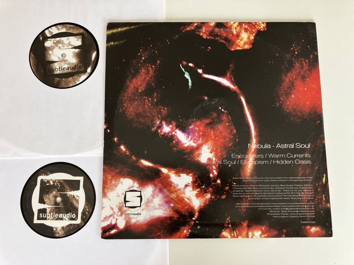 Nebula / Astral Soul 2×12inch SUBTLEAUDIO IRELAND限定盤 Subtle005ep 2011年DRUM'N'BASS,Peter Saunders,ネブラ,アストラル・ソウルの画像2
