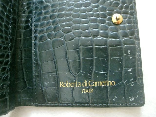 Roberta di Camerinoロベルタディカメリーノ ヘビ型押し がま口2つ折り財布(ウォレット)_画像6