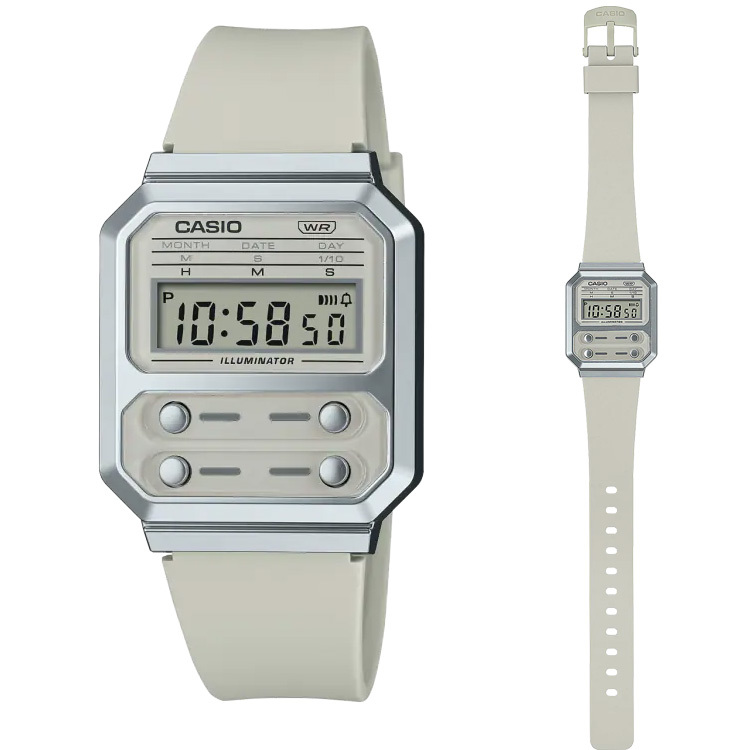 CASIO カシオ スタンダード A100WEF-8A 復刻版 時計 くすみカラー サンド デジタルウォッチ レディース 女性 ユニセックス 簡単操作_画像1