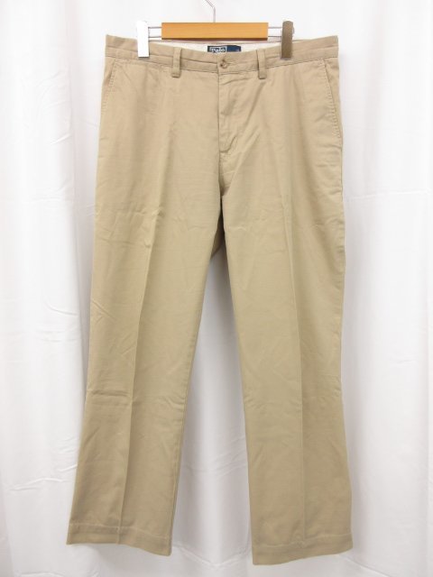 【ポロラルフローレン POLO RALPH LAUREN】 コットン100％ パンツ スラックス (メンズ) size34/34 ベージュ系 ●28MP8879●_画像1