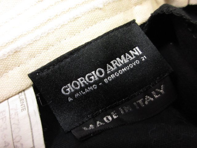 超美品 【ジョルジオアルマーニ GIORGIO ARMANI】 コットン100％ パンツ スラックス (メンズ) size46 ブラック系 イタリア製 ●28MP9192●_画像5