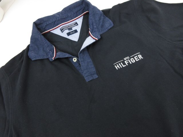 【トミーヒルフィガー TOMMY HILFIGER】 Slim Fit 半袖ポロシャツ (メンズ) sizeXL ネイビー ●29MT4875●_画像5