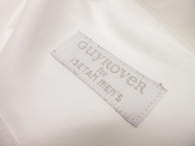 HH【ギローバー GUY ROVER】 ISETAN MEN'S ワイドカラー 長袖シャツ (メンズ) size37 ホワイト イタリア製 ●29MK1901●_画像3