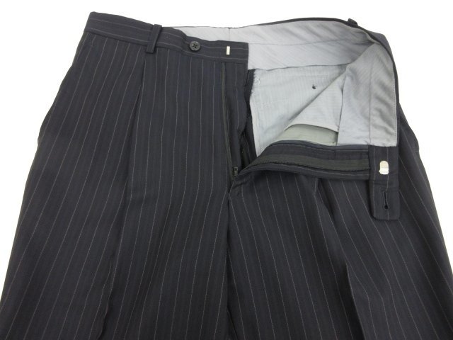 HH 【麻布テーラー azabu tailor】 ロロピアーナ生地 2ボタン 濃紺 スーツ (メンズ) size44A/79 ネイビー ストライプ ●27RMS6901の画像4