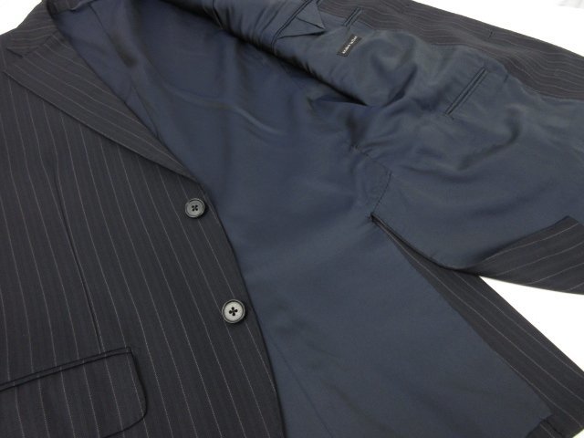 HH 【麻布テーラー azabu tailor】 ロロピアーナ生地 2ボタン 濃紺 スーツ (メンズ) size44A/79 ネイビー ストライプ ●27RMS6901の画像7