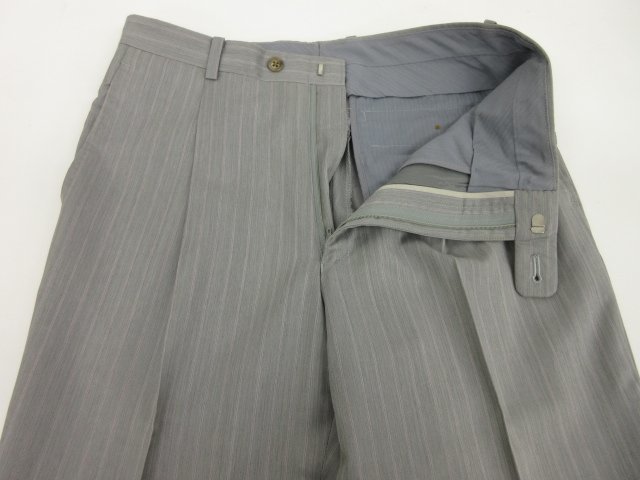 HH【JET CRUISE 麻布テーラー】 Scabal Super100's 2ボタン スーツ (メンズ) size44A/79 ライトグレー ストライプ ●27RMS6903_画像4