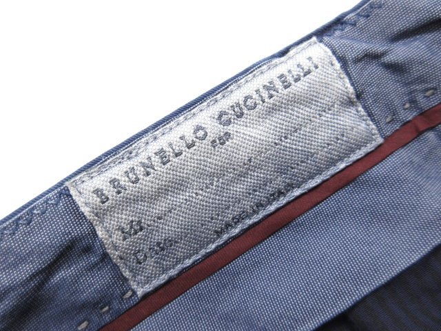 【ブルネロクチネリ BRUNELLO CUCINELLI 】ストレッチ素材 カーゴパンツ 綿混 スラックス (メンズ) size48 ブルー系 伊製 ●28MP9334●_画像5