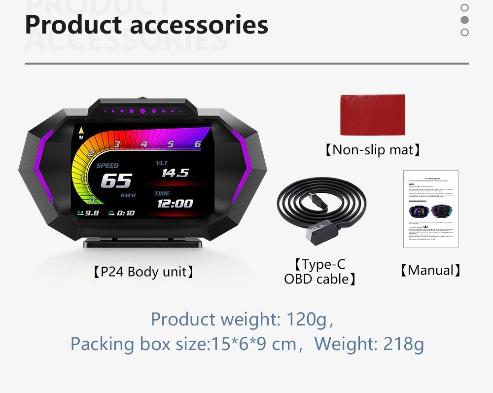  variegated function ^ interface P24 obd2 GPS inclination total speed meter ^ display Huawei dun consumption tachometer water thermometer E399