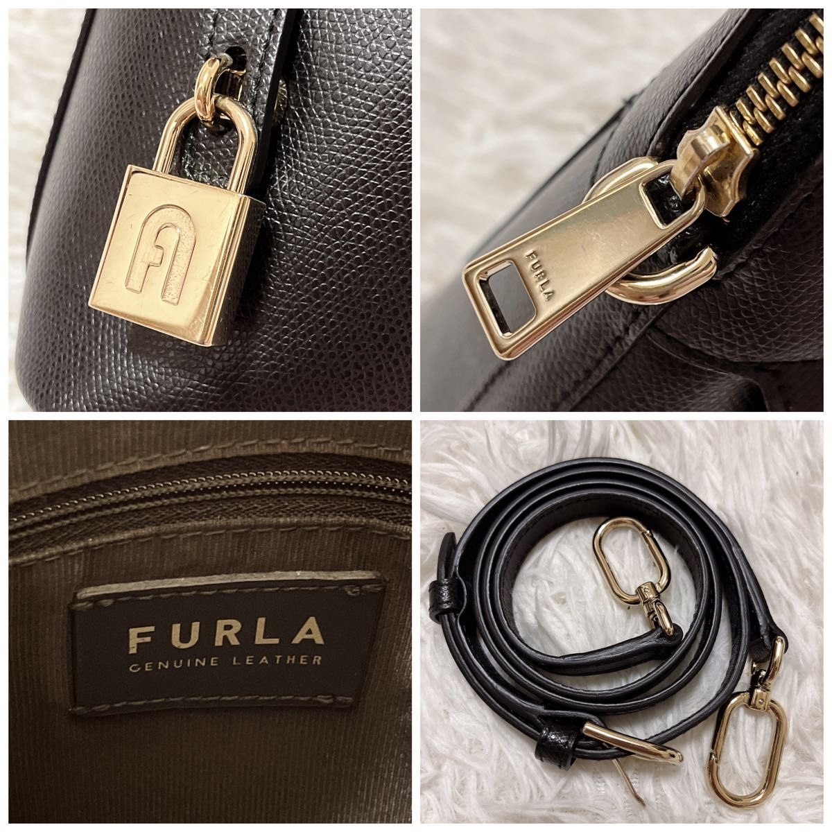 美品 FURLA フルラ 新型パイパー2way ショルダー レザー ハンドバッグ