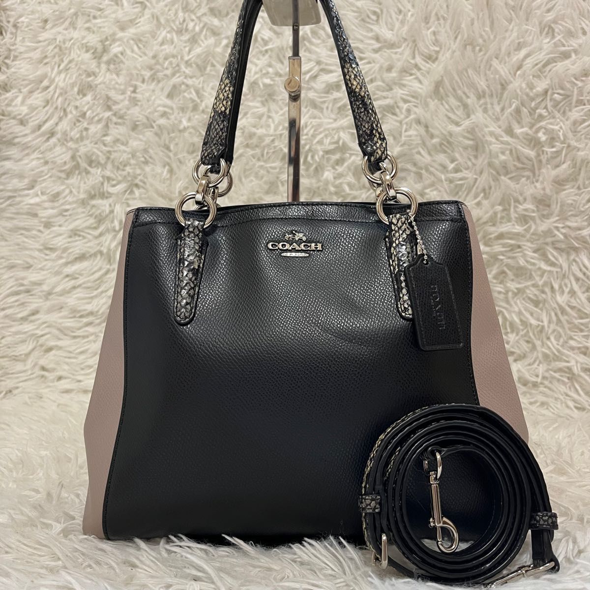 極美品 未使用級】COACH コーチ パイソン 2way ショルダーバッグ