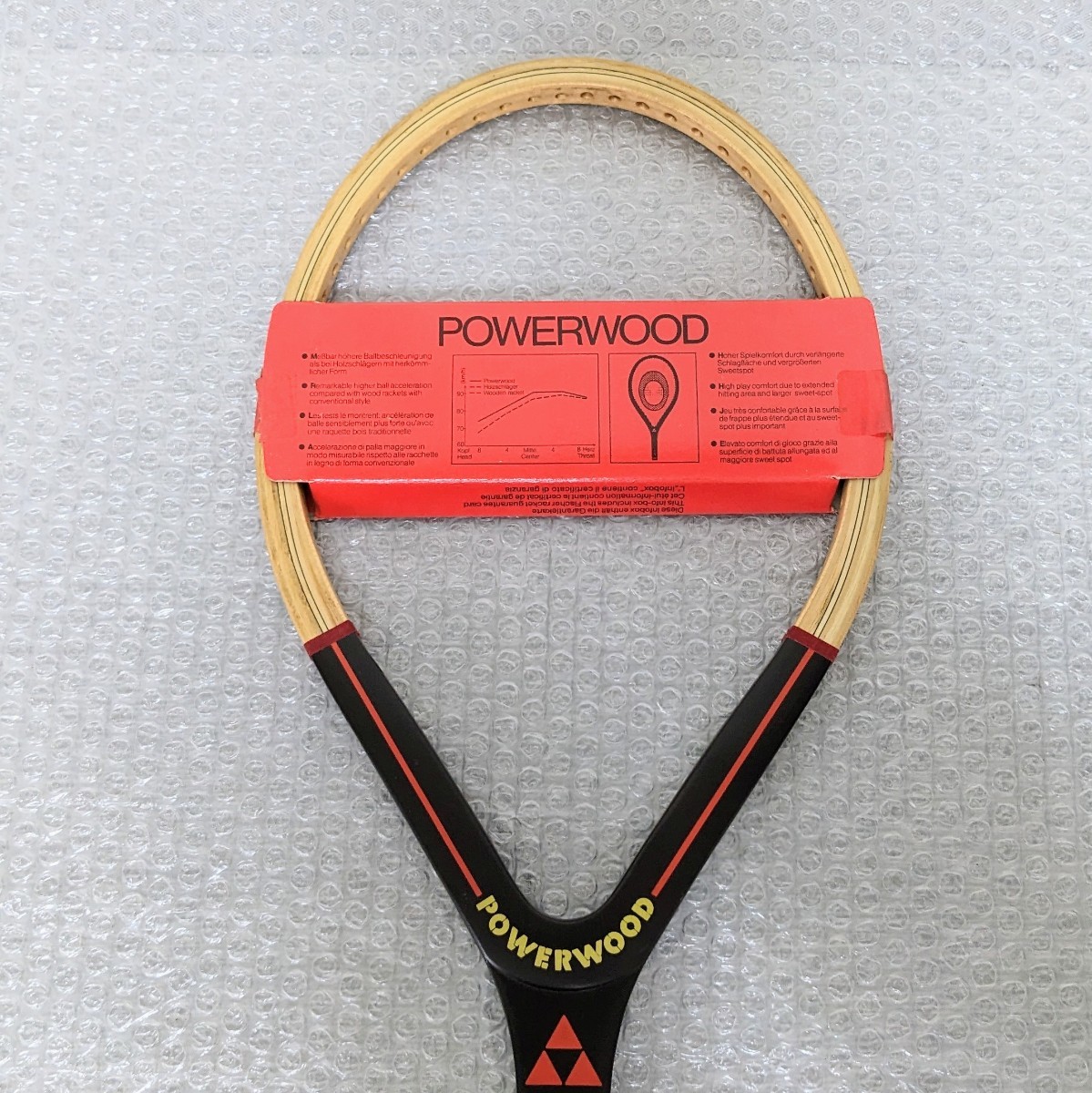未使用 当時物 希少レア FISCHER 木製硬式テニスラケット POWER WOOD L4 フィッシャー パワーウッド ウッドラケット 木製ラケット 現状品_画像3
