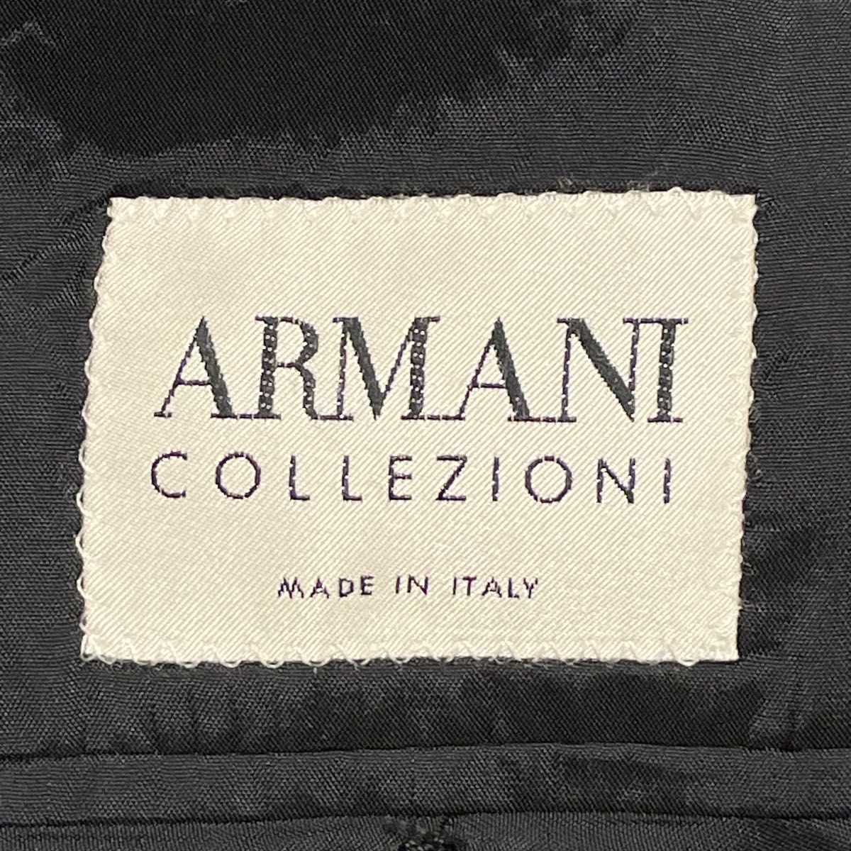 【極美品】アルマーニコレッツォーニ　ARMANICOLLEZIONI セットアップ　スーツ　ブラック　ストライプ　M相当　46