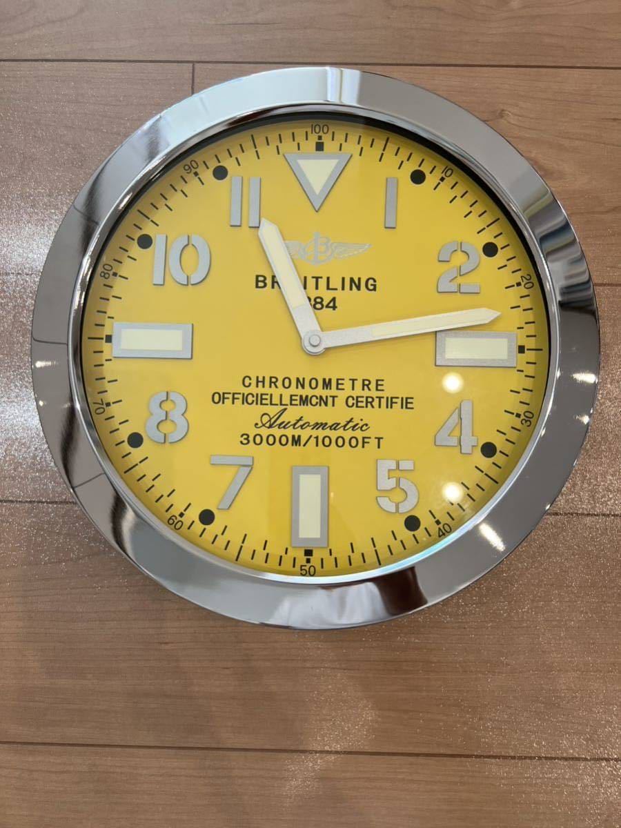 BREITLING ブライトリング 店舗用掛け時計 ノベルティ　戦闘機　ベントレー　黄色文字盤