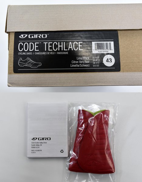送料無料1★GIRO★ジロ Code Techlace シューズ size:EUR:43 (換算値 27.5cm) ライム/ブラック