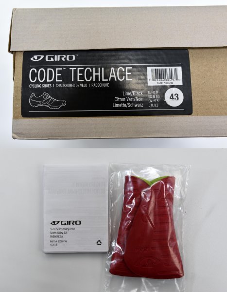 送料無料1★GIRO★ジロ Code Techlace シューズ size:EUR:43 (換算値 27.5cm) ライム/ブラック_画像2