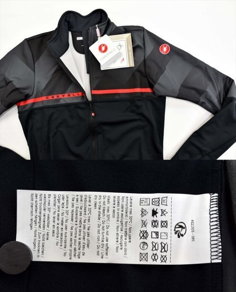 送料無料1★Castelli★カステリ WINDSTOPPER Finestre ジャケット size:M ブラック/ダークグレイ/レッド_画像9