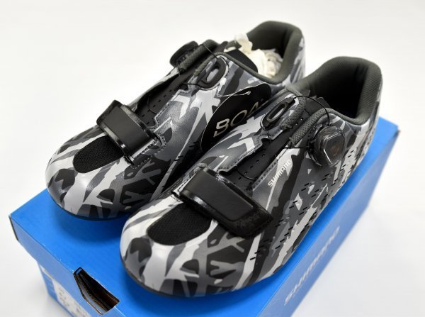 新着 送料無料1★Shimano★シマノ RP5 シューズ size:EUR:40 (換算値 25.2cm) グレイ カモフラージュ 25cm~