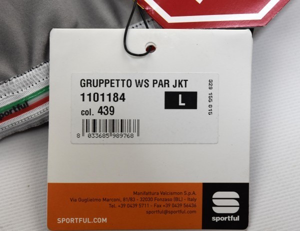 送料無料1★Sportful★スポーツフル Gruppetto Partial Windstopper ジャケット size:L ブラック/シアン_画像2