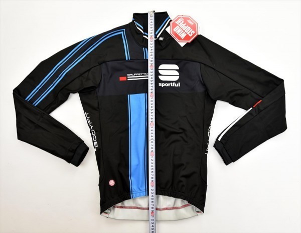 送料無料1★Sportful★スポーツフル Gruppetto Partial Windstopper ジャケット size:L ブラック/シアン_画像4