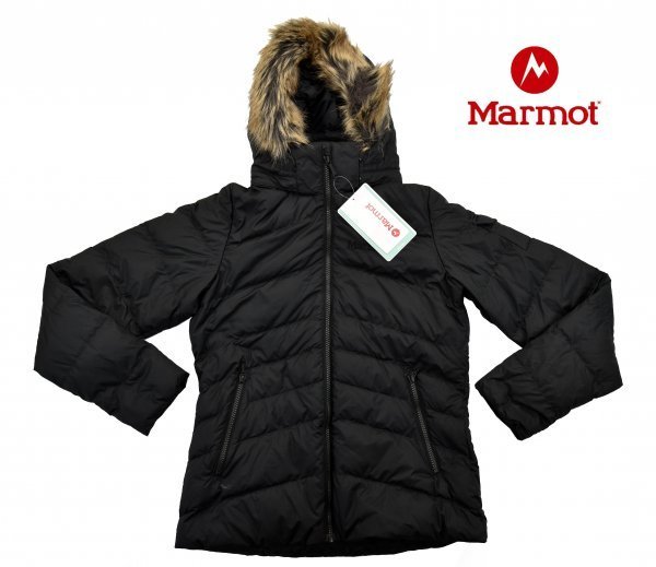 送料無料1★ジャンク品★Marmot★マーモット Ithaca ダウンジャケット size:S ブラック ※女性用_画像1