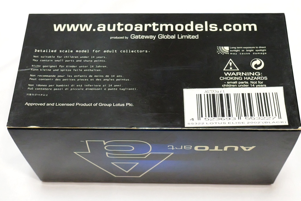 ■希少即決！AUTOART オートアート 1/43 LOTUS ロータス ELISE エリーゼ 2002 ブラック_画像2