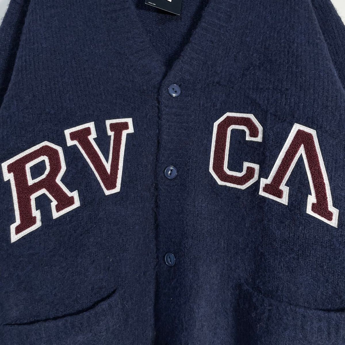 新品 RVCA ルーカ ロゴ ニット カーディガン ネイビー メンズ f77_画像3