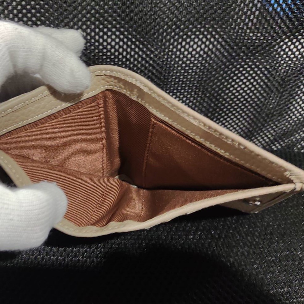 レディース財布 二つ折りミニ財布 ボックス型小銭入れ 牛革 グレー_画像9