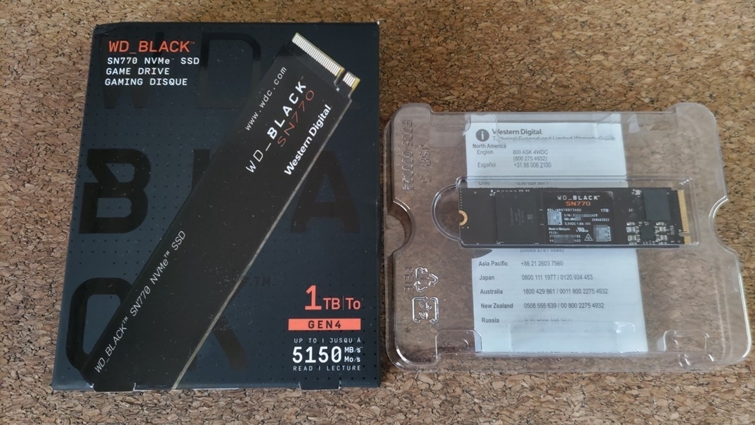 ★WD Black SN770 1TB M.2 NVMe PCIe Gen4 (RMA保証2027-05月まで)