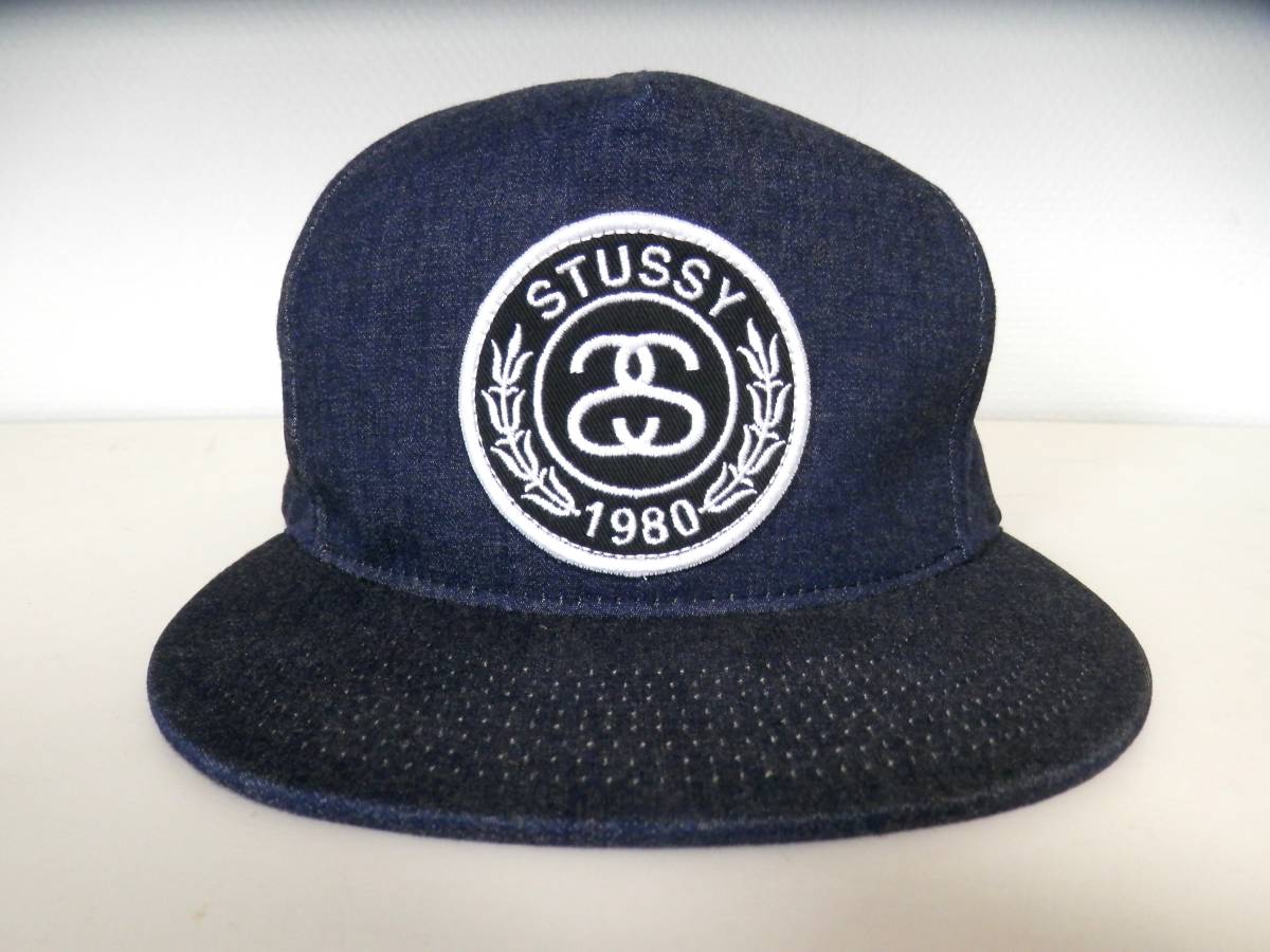 STUSSY ステューシー デニム スナップバック キャップ インディゴ 帽子 フリーサイズ CAP