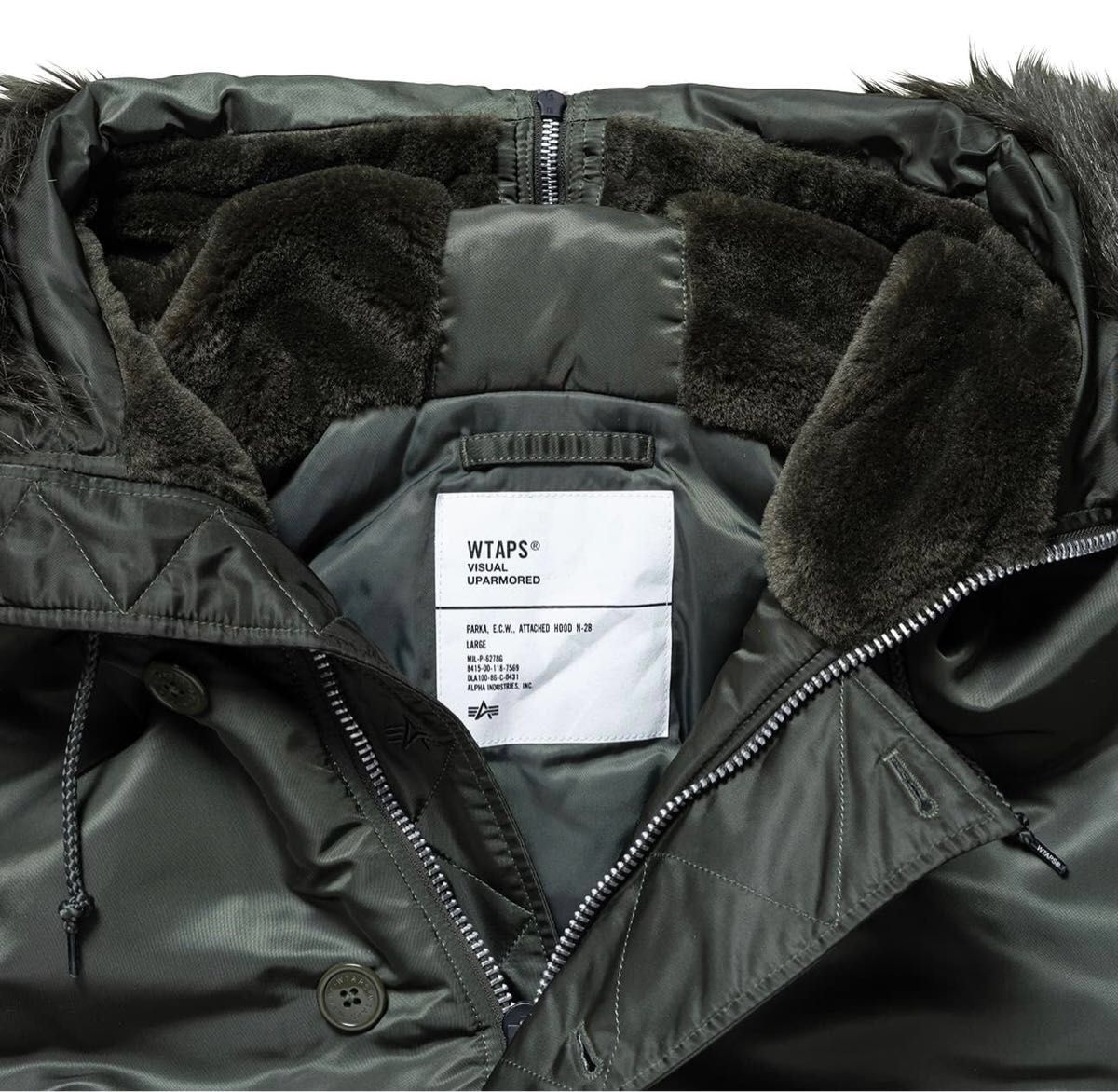 L 新品 国内正規 WTAPS × ALPHA INDUSTRIES N-2B Jacket Olive アルファ ジャケット