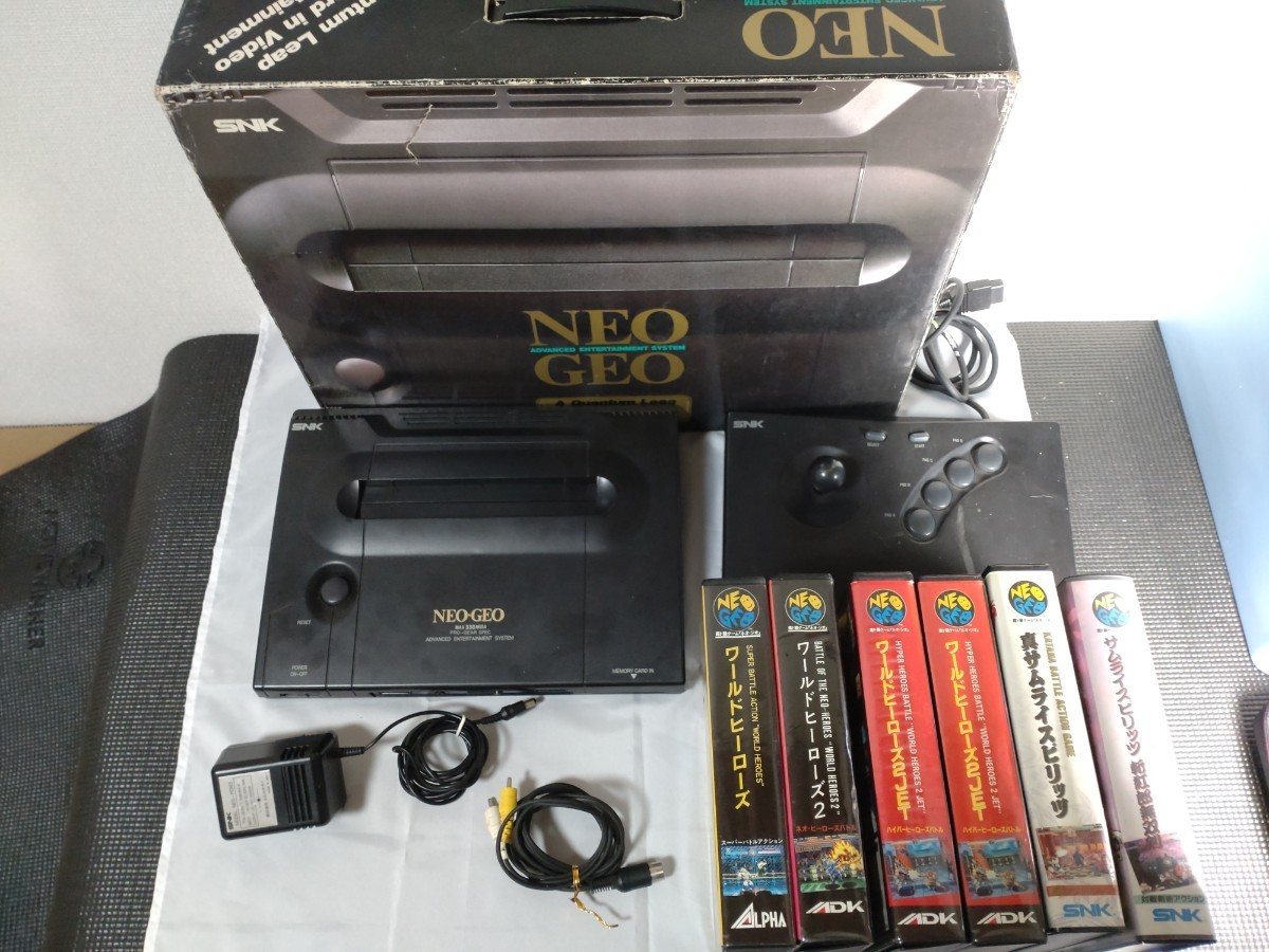 NEOGEO ネオジオ 本体一式 ROM版（箱/説明書/保証書有り）+ソフト6本