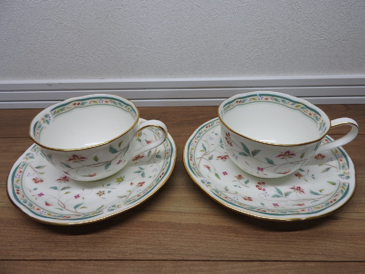 ★☆【送料無料】Noritake/ノリタケ ボーンチャイナ HANA SARASA カップ&ソーサー ティーカップ コーヒーカップ　茶器　ペア　２客☆★_画像1