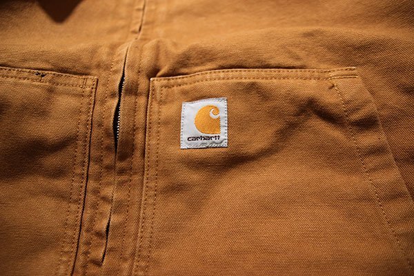 Carhartt (カーハート) US フードジャケット (J130) LOOSE FIT WASHED DUCK INSULATED ACTIVE JAC Brown ブラウン (L)_画像8