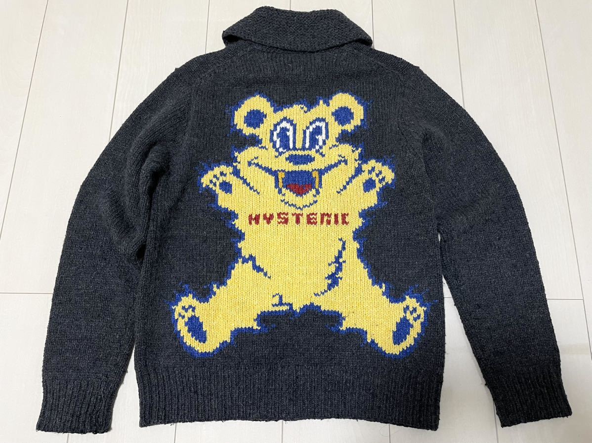 80s 90s レア 初期 HYSTERIC GLAMOUR ヒステリックグラマー ベア カウチン ニット ジャケット セーター ヴィンテージ 希少 NO12987_画像1