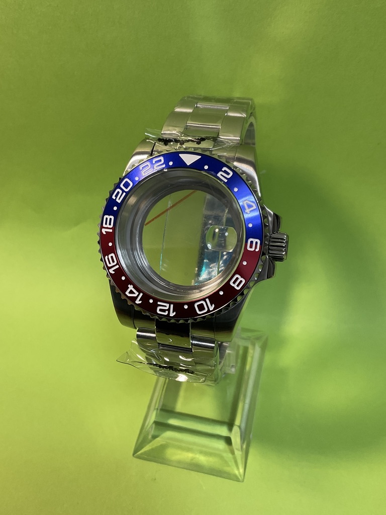 新版 GMT ペプシ 青赤 ブレス オイスター ケース 腕時計 【対応