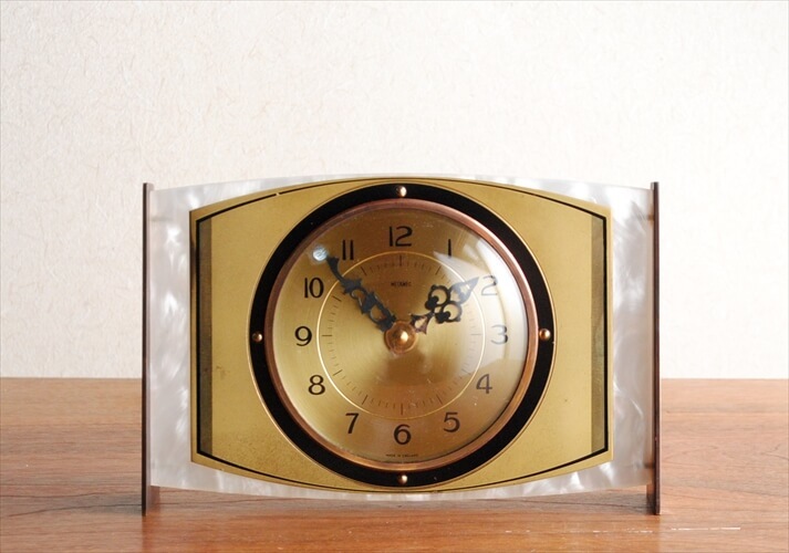 イングランド製  真鍮とマーブルの置き時計 英国 マントル