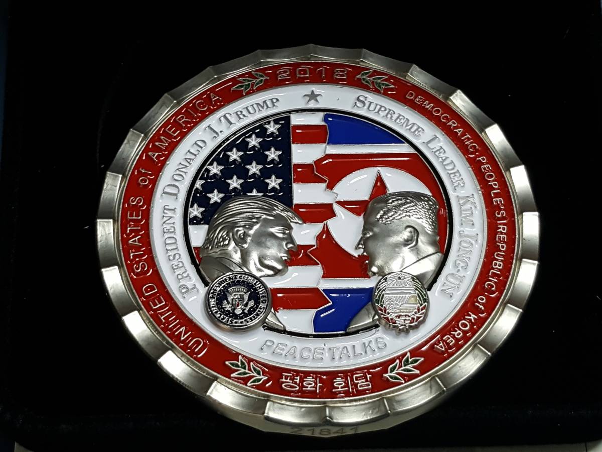 本物保証　新品　トランプ大統領金正恩第一回米朝会談 記念コイン　ホワイトハウス